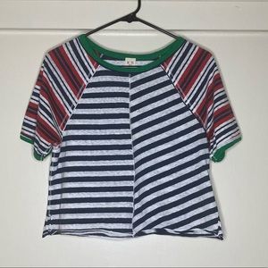 Free People (We The Free) Striped Cropped Tee